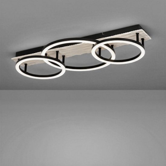 Eglo campomarino 1 plafoniera led 40w cct 2700k 6500k 66,5cm per soggiorno moderna beige