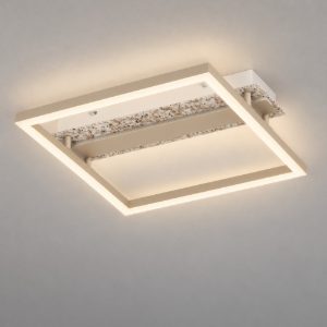Eglo crispieri plafoniera per soggiorno moderna grigio chiaro led 24w 2700k 37cm