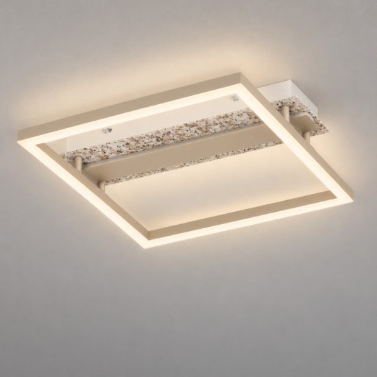 Eglo crispieri plafoniera per soggiorno moderna grigio chiaro led 24w 2700k 37cm