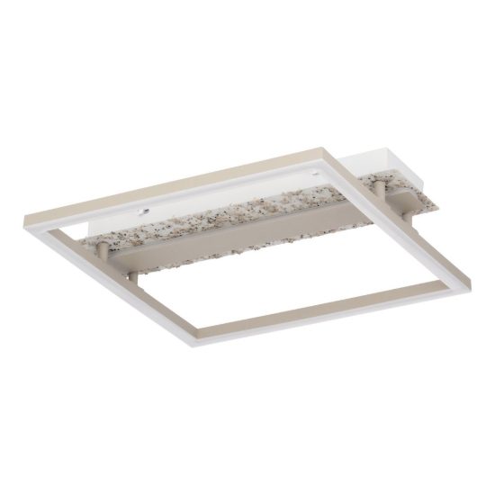 Eglo crispieri plafoniera per soggiorno moderna grigio chiaro led 24w 2700k 37cm