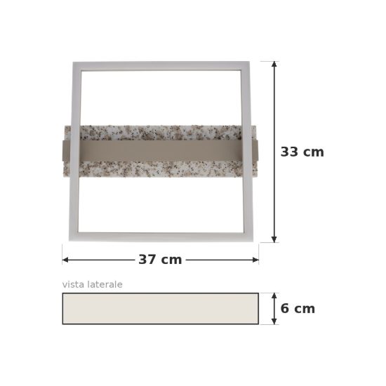 Eglo crispieri plafoniera per soggiorno moderna grigio chiaro led 24w 2700k 37cm