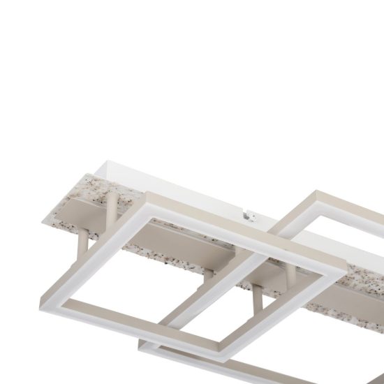 Eglo crispieri plafoniera per soggiorno moderna grigio chiaro led 40w 2700k 68cm