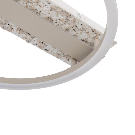 Eglo crispieri plafoniera per soggiorno moderna anello grigio chiaro led 24w 2700k 37cm
