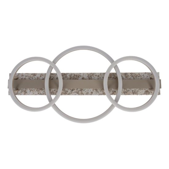 Eglo crispieri plafoniera per cucina moderna tre anelli grigio chiaro led 40w 2700k 68cm
