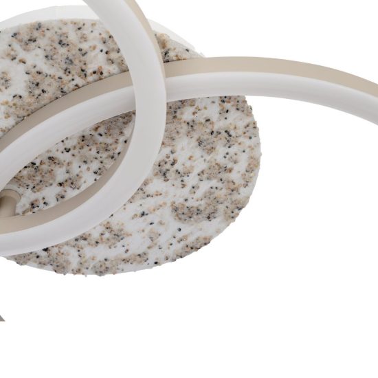 Eglo crispieri 1 plafoniera per soggiorno moderna anello grigio chiaro led 24w 2700k 50cm
