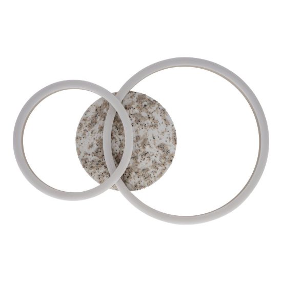Eglo crispieri 1 plafoniera per soggiorno moderna anello grigio chiaro led 24w 2700k 50cm