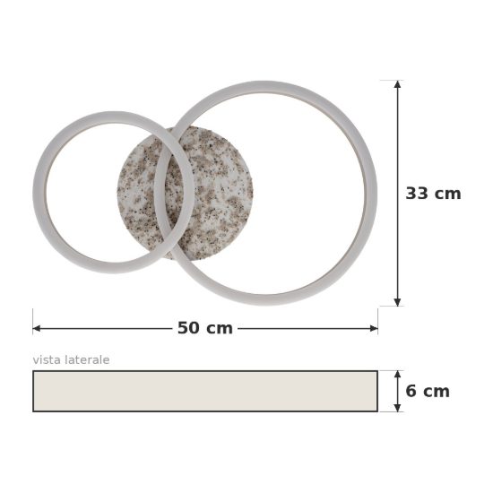 Eglo crispieri 1 plafoniera per soggiorno moderna anello grigio chiaro led 24w 2700k 50cm