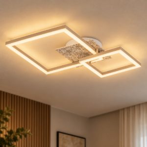 Eglo crispieri 1 plafoniera per soggiorno moderna grigio chiaro led 24w 2700k 66cm