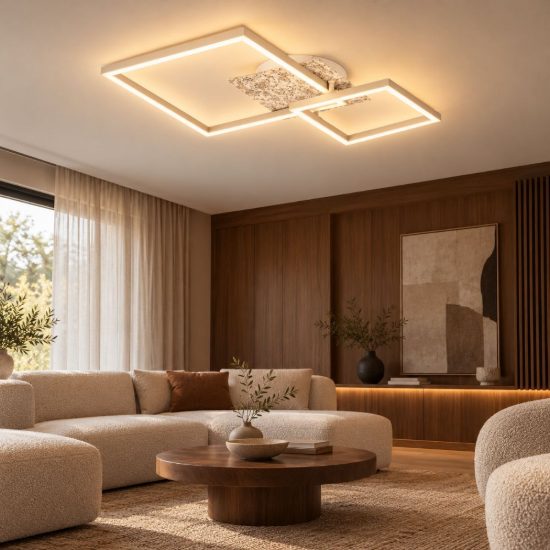 Eglo crispieri 1 plafoniera per soggiorno moderna grigio chiaro led 24w 2700k 66cm