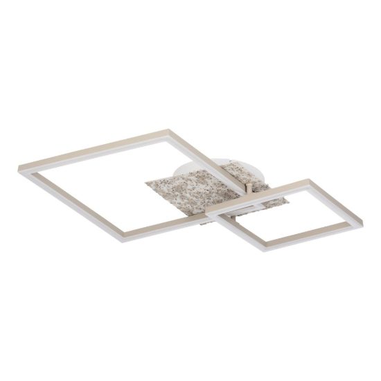 Eglo crispieri 1 plafoniera per soggiorno moderna grigio chiaro led 24w 2700k 66cm