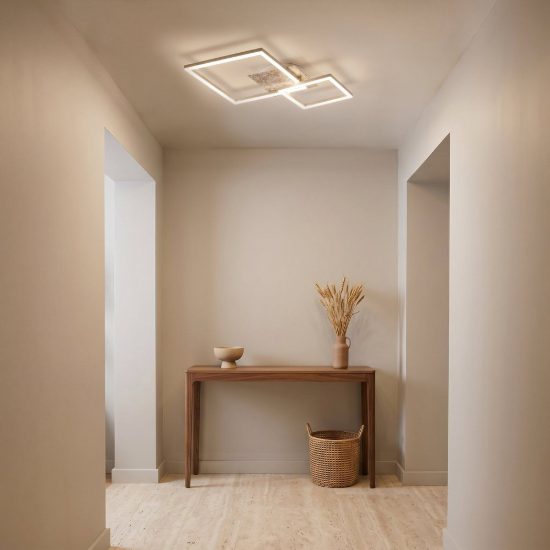 Eglo crispieri 1 plafoniera per soggiorno moderna grigio chiaro led 24w 2700k 66cm