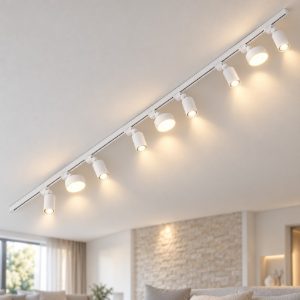 Binario trifase 294cm bianco con faretti gu10 gx53 orientabili