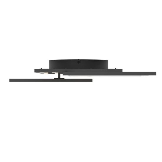 Eglo cembrano plafoniera led 40w 3000k 53cm per soggiorno moderna quadrata nero e naturale