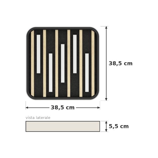 Eglo cembrano plafoniera led 21w 3000k 38,5cm per soggiorno moderna quadrata nero e naturale
