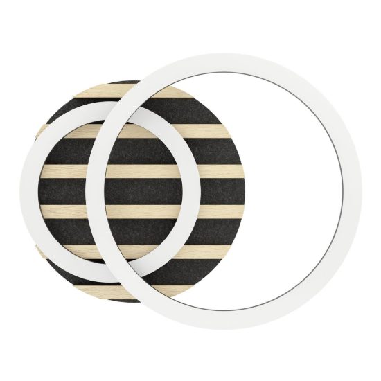 Eglo cembrano plafoniera led 12w 3000k 41cm per soggiorno moderna anello nero e naturale