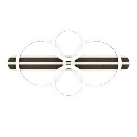 Eglo cembrano plafoniera led 30w 3000k 73cm per soggiorno moderna anello nero e naturale
