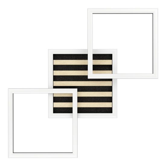 Eglo cembrano plafoniera led 30w 3000k 65,5cm per soggiorno moderna rettangolare nero e naturale
