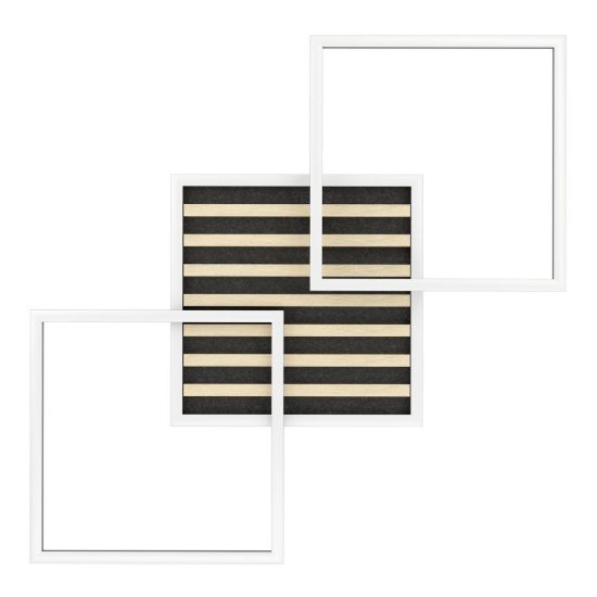 Eglo cembrano plafoniera led 30w 3000k 92,5cm per soggiorno moderna rettangolare nero e naturale