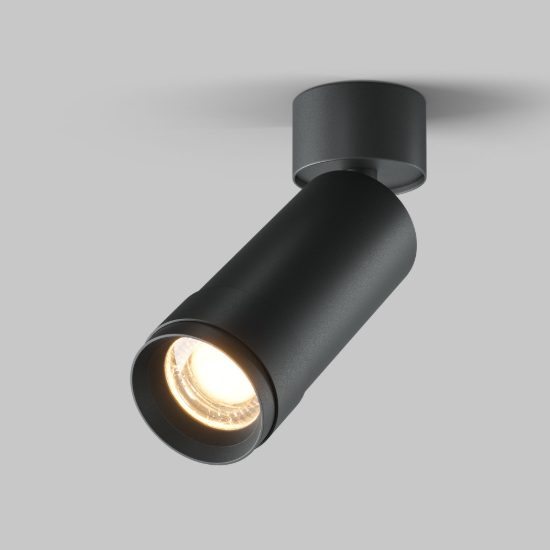Maytoni focus zoom faretto per cucina nero da soffitto led 12w 3000k 16cm