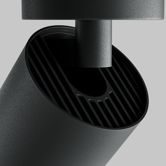 Maytoni focus zoom faretto per cucina nero da soffitto led 12w 3000k 16cm