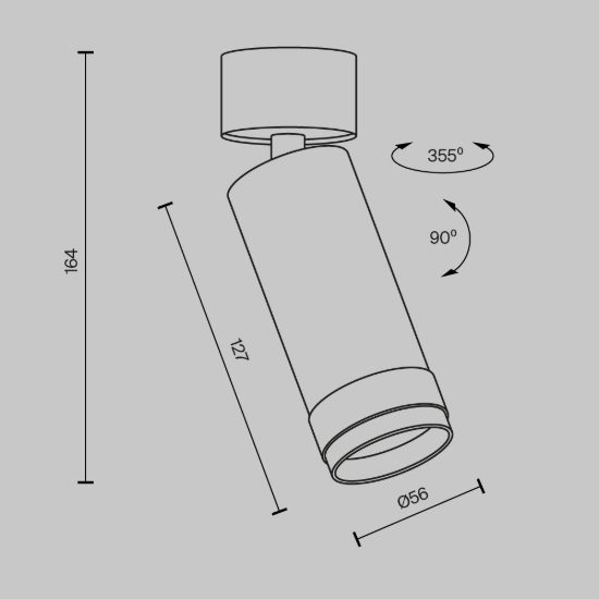 Maytoni focus zoom faretto per cucina nero da soffitto led 12w 3000k 16cm