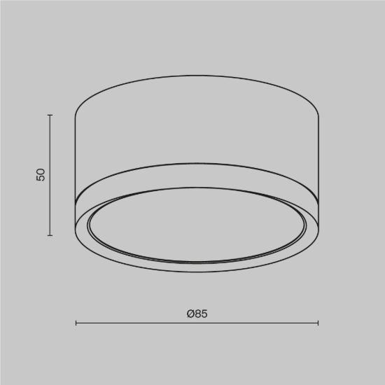 Faretto cilindro nero da soffitto gx53 5cm maytoni hoop