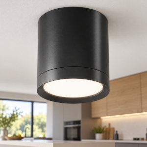Maytoni hoop faretto per cucina moderno cilindro nero da soffitto gx53 10cm