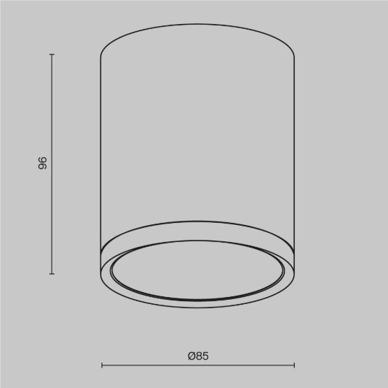Maytoni hoop faretto per cucina moderno cilindro nero da soffitto gx53 10cm