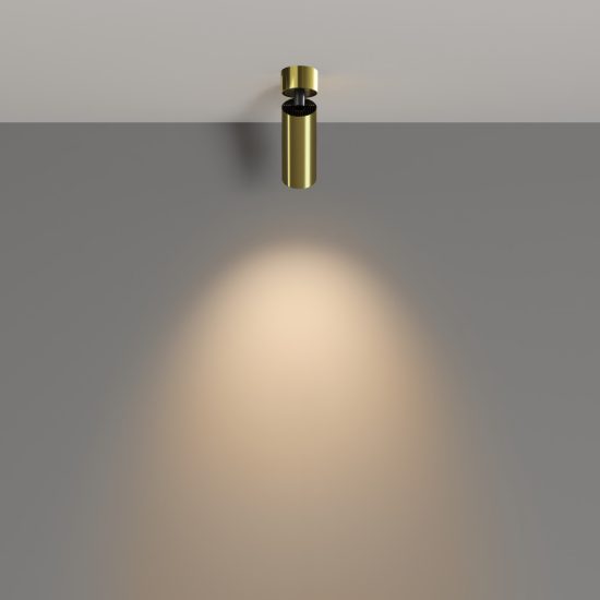 Maytoni focus led faretto da soffitto led 12w 3000k orientabile 16cm per cucina ottone
