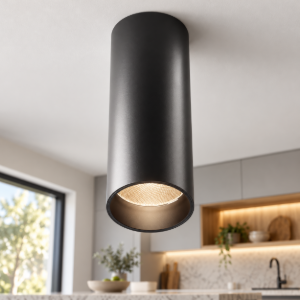 Maytoni focus led faretto per cucina cilindro nero da soffitto led 12w 3000k 13cm