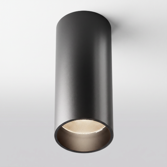 Maytoni focus led faretto per cucina cilindro nero da soffitto led 12w 3000k 13cm