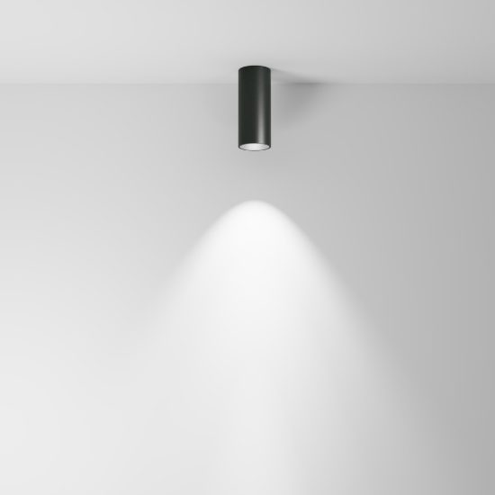 Maytoni focus led faretto per cucina cilindro nero da soffitto led 12w 3000k 13cm