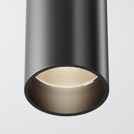 Maytoni focus led faretto per cucina cilindro nero da soffitto led 12w 3000k 13cm