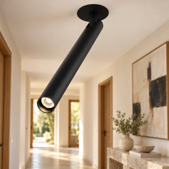 Maytoni focus t faretto da incasso soffitto orientabile nero led 6w 3000k