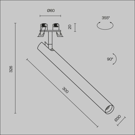 Maytoni focus t faretto da incasso soffitto orientabile nero led 6w 3000k