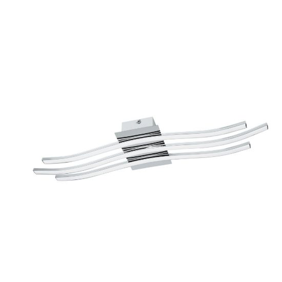 Eglo roncade plafoniera led 21w 3000k 65cm moderna lineare cromata