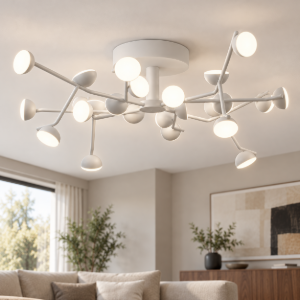 Plafoniera moderna per salotto led 72w 3000k 65,8cm dimmerabile bianca