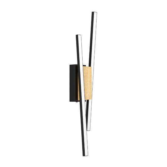Eglo panagria applique led 12,6w 3000k 54cm moderna lineare nera e marrone