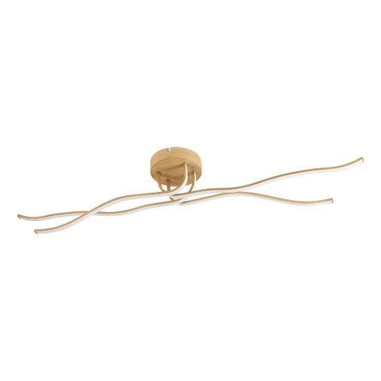Eglo roncade 2 plafoniera led 37w 3000k 110cm moderna lineare marrone chiaro