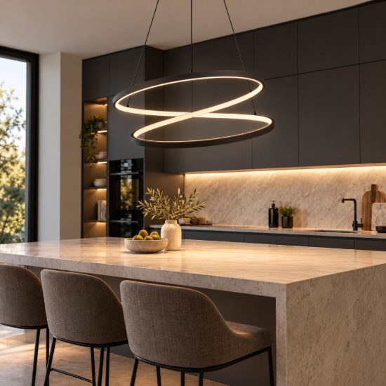 Eglo ruotale lampadario a sospensione led 42w 3000k 70cm moderno due anelli nero