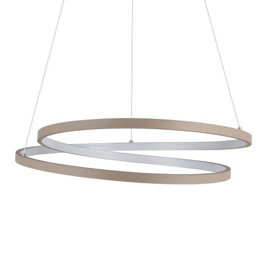 Eglo ruotale lampadario led 36w 3000k 55cm per sala da pranzo moderno due anelli sabbia
