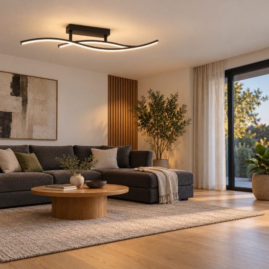 Eglo grisolia plafoniera led 12w 4000k 84,9cm moderna lineare nera