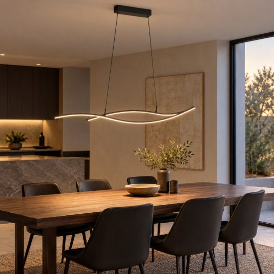 Eglo grisolia lampadario a sospensione led 20w 4000k 115cm moderno lineare nero