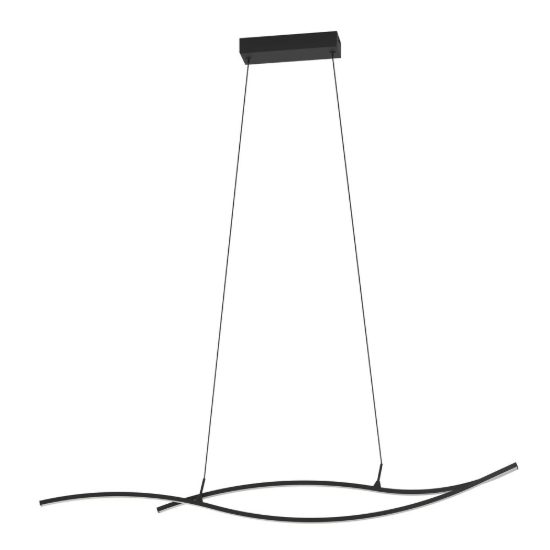 Eglo grisolia lampadario a sospensione led 20w 4000k 115cm moderno lineare nero