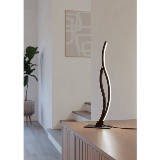 Eglo grisolia lampada da tavolo led 12w 4000k 45,5cm moderna lineare nera