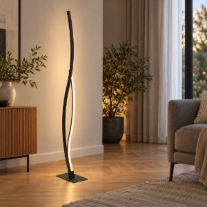 Eglo grisolia piantana led 20w 4000k 129cm moderna lineare nera