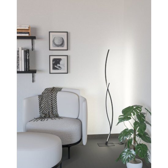 Eglo grisolia piantana led 20w 4000k 129cm moderna lineare nera