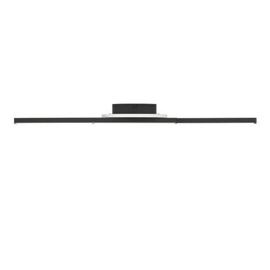Eglo lungolago plafoniera led 12w 4000k 74cm moderna lineare con rosone rotondo nero