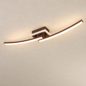 Eglo lungolago plafoniera led 12w 4000k 74cm moderna lineare con rosone quadrato bronzo