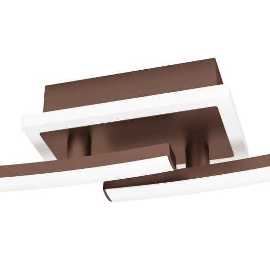 Eglo lungolago plafoniera led 12w 4000k 74cm moderna lineare con rosone quadrato bronzo
